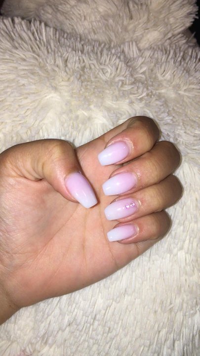 Nail Care & Spa - Pink and white ombré acrylic nails!! It was my first time ever doing acrylics and I absolutely love them! - Nail Salons Near Me - Oceanside, California