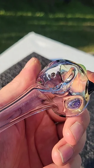 Preview pic of Bubble hash spoon #35 large slyme, purple lollipop and galaxy