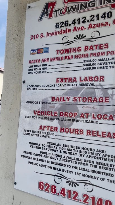 A7 Towing - Scammers thieves - Towing Near Me - Azusa, California