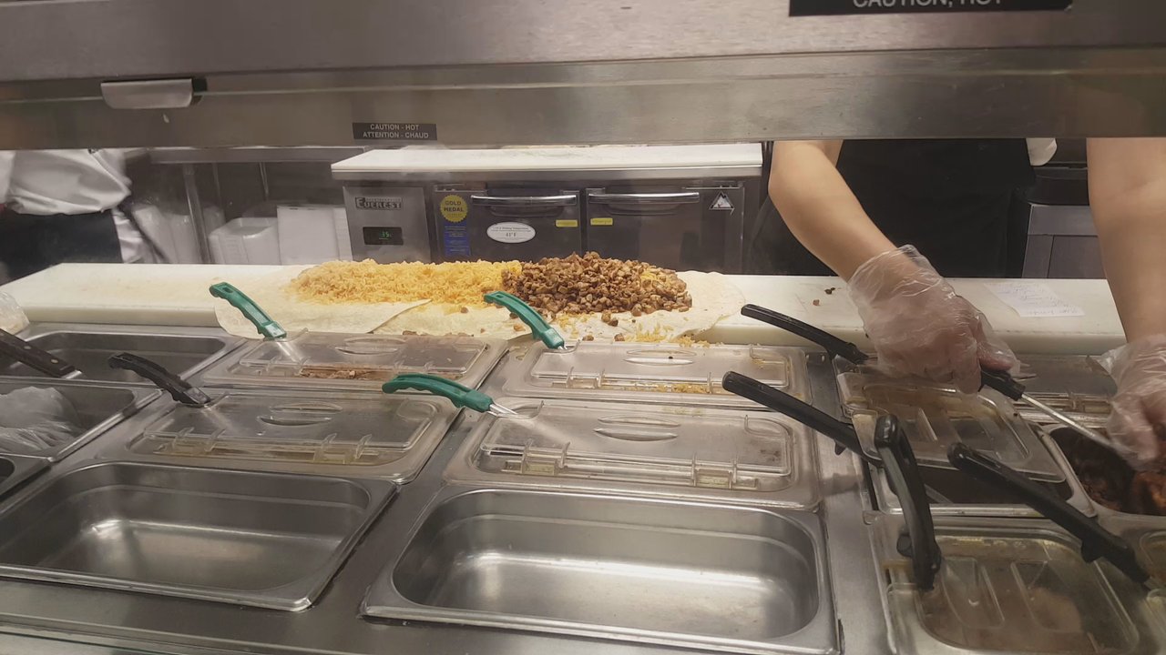 Stand Up Tacos - Making a monster burrito. - Mexican Near Me - Chino, California