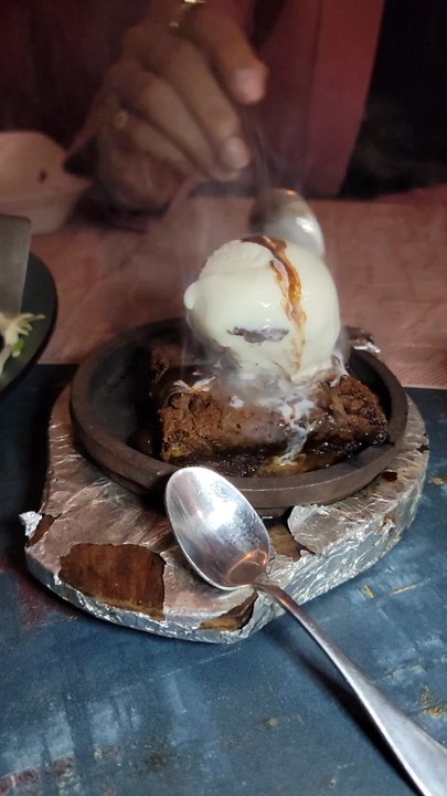 The Flame Indian Kitchen - Sizzling Brownie with Vanilla Ice-cream - Indian Near Me - Ocala, Florida