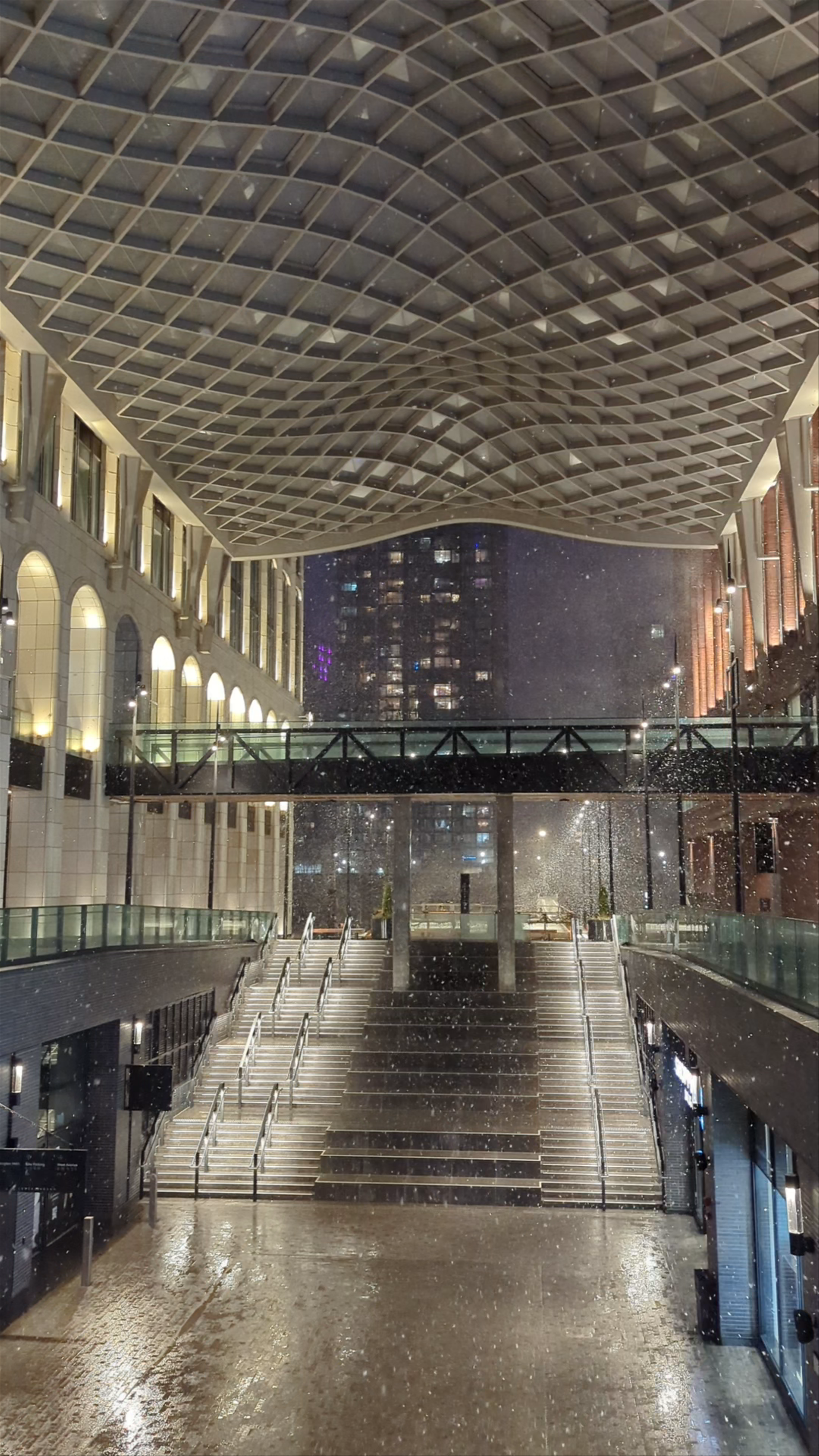 Magical Night Snowfall at The Well, Toronto