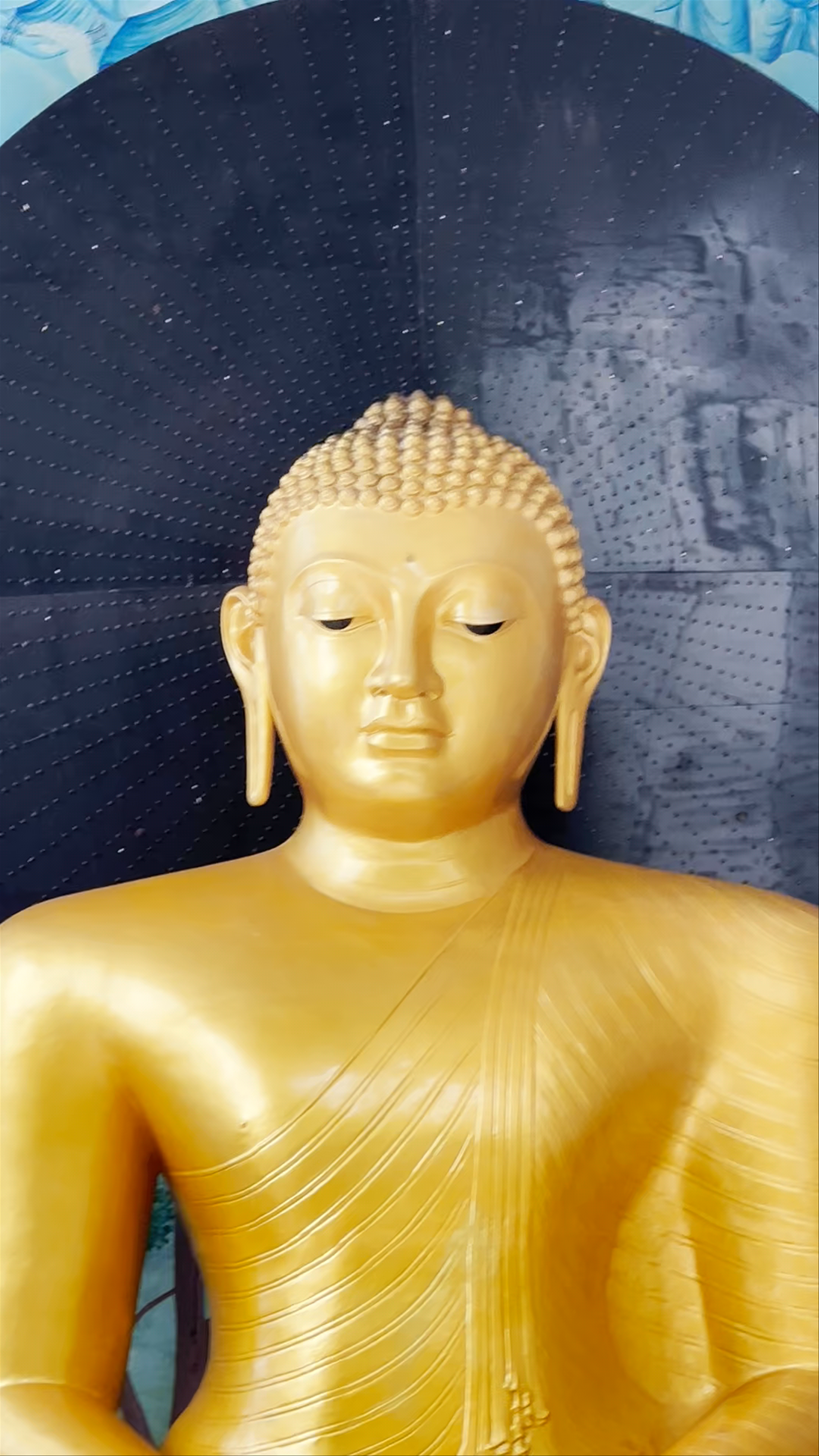 Serene Gold Buddha Statue at Srī Sambuddhālōka Temple, Polgasowita