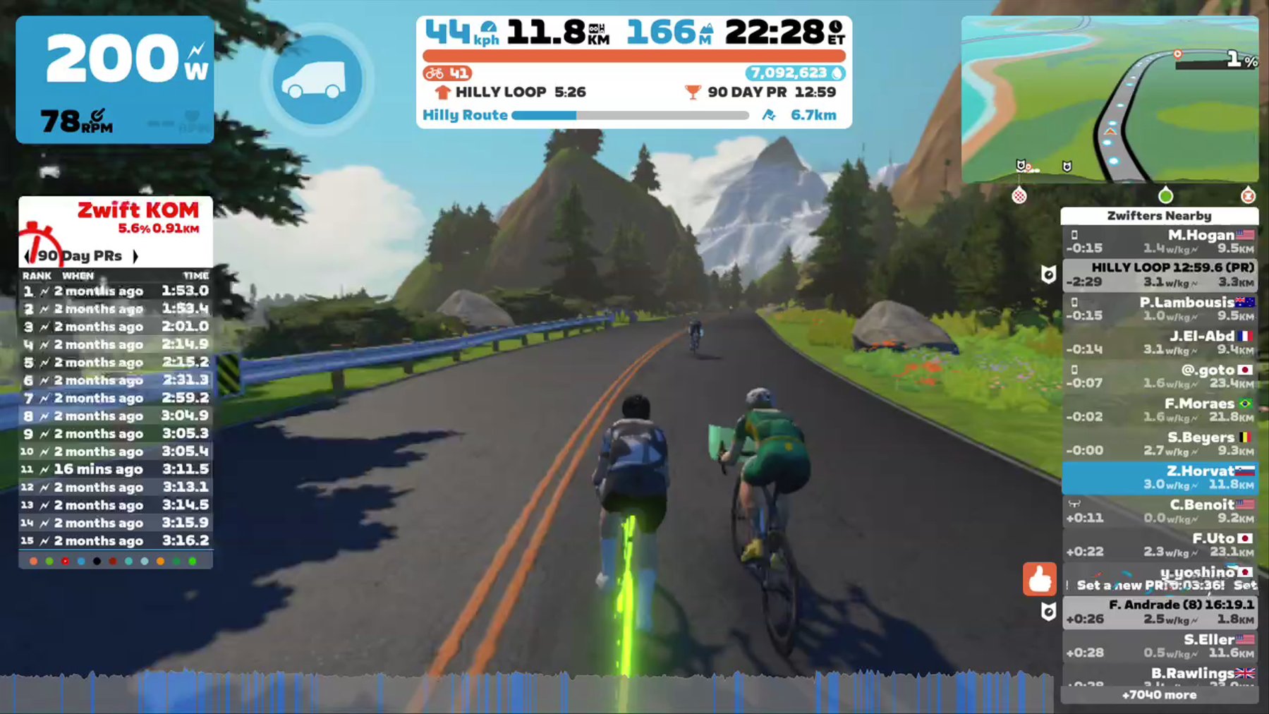 Zwift - Hilly Route in Watopia