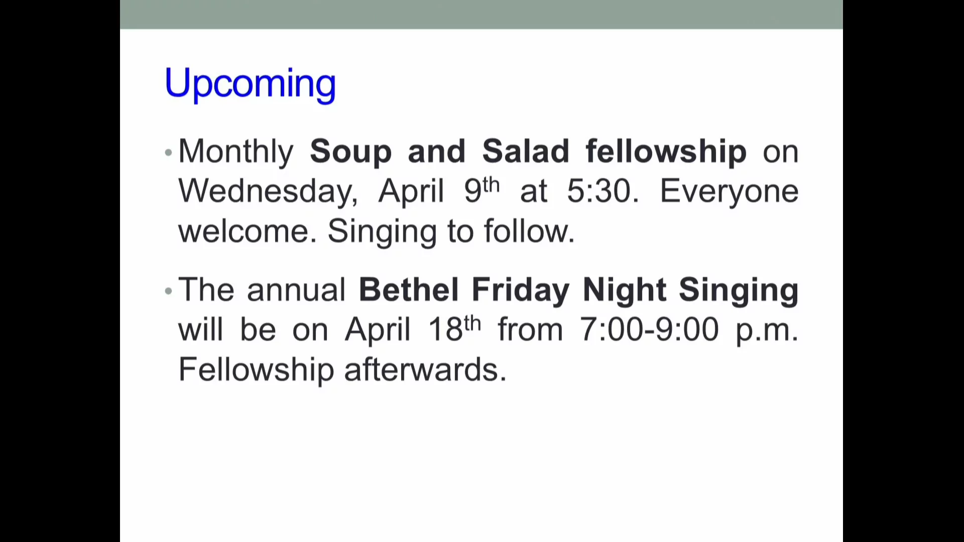 Bethel Service, March 09, 2025