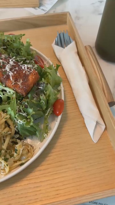 Arte - Salmon Salad, Pasta, and Bread - Cafes Near Me - Suwanee, Georgia