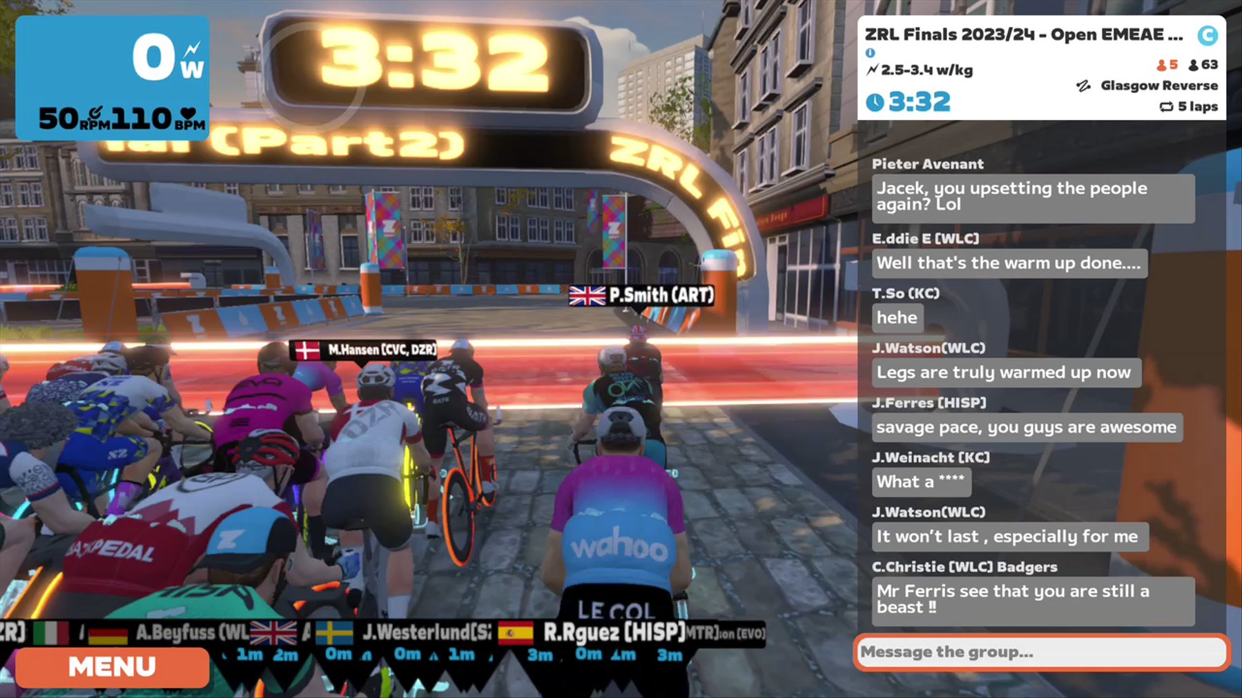 Zwift - Race: ZRL Finals 2023/24 - Open EMEAE Division 1 - Cup Final (Part2) (C) on Glasgow Reverse in Scotland