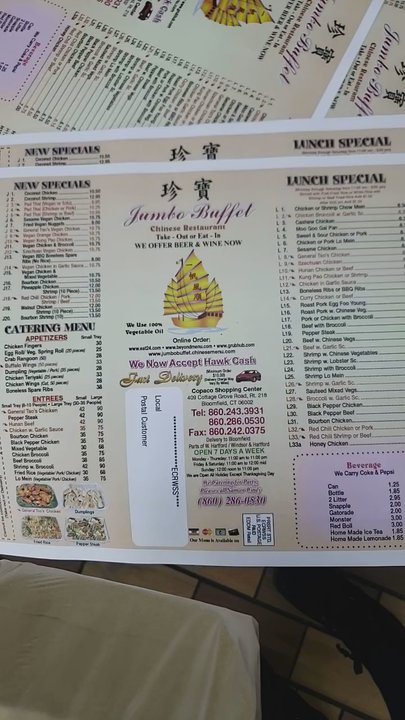 Jumbo Buffet - Chinese Near Me - Bloomfield, Connecticut