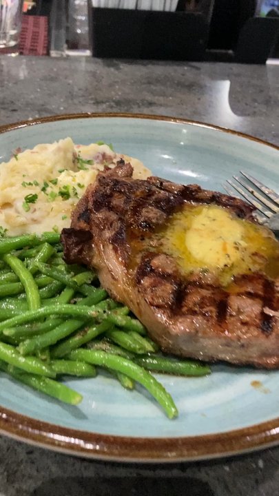 Dave & Buster's Milpitas - San Jose - My t bone steak entree - Arcades Near Me - Milpitas, California