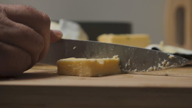 Cutting butter with a knife