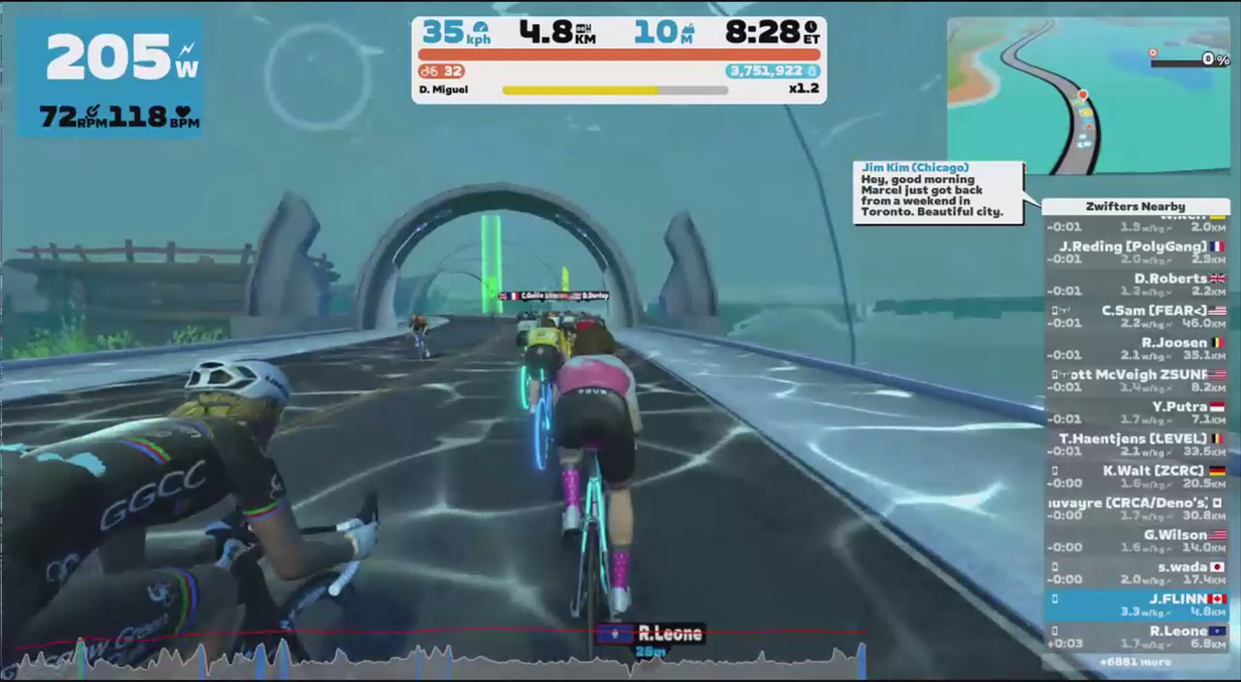 Zwift - Pacer Group Ride: Triple Flat Loops in Watopia with Miguel