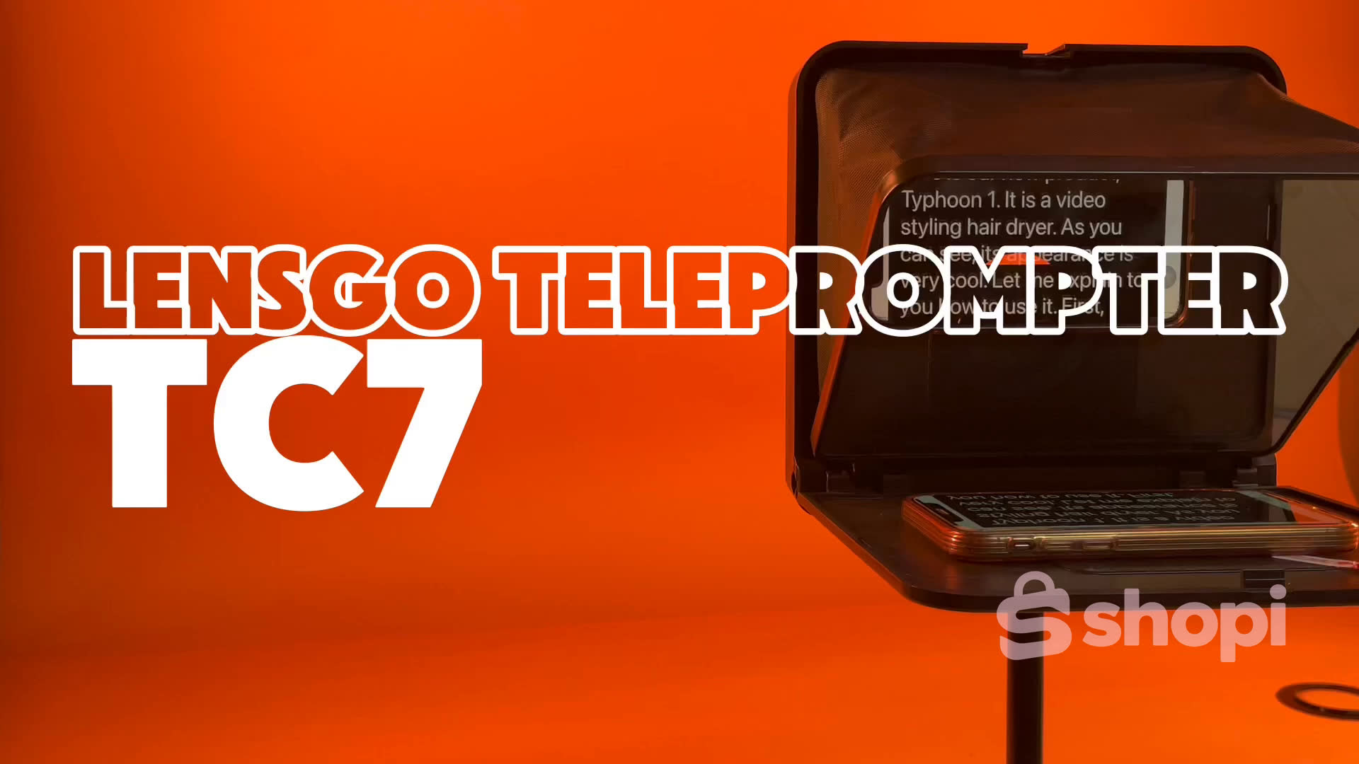 LENSGO TC7 Portable Teleprompter for Smartphones, Tablets & Select DSLR/Mirrorless Cameras