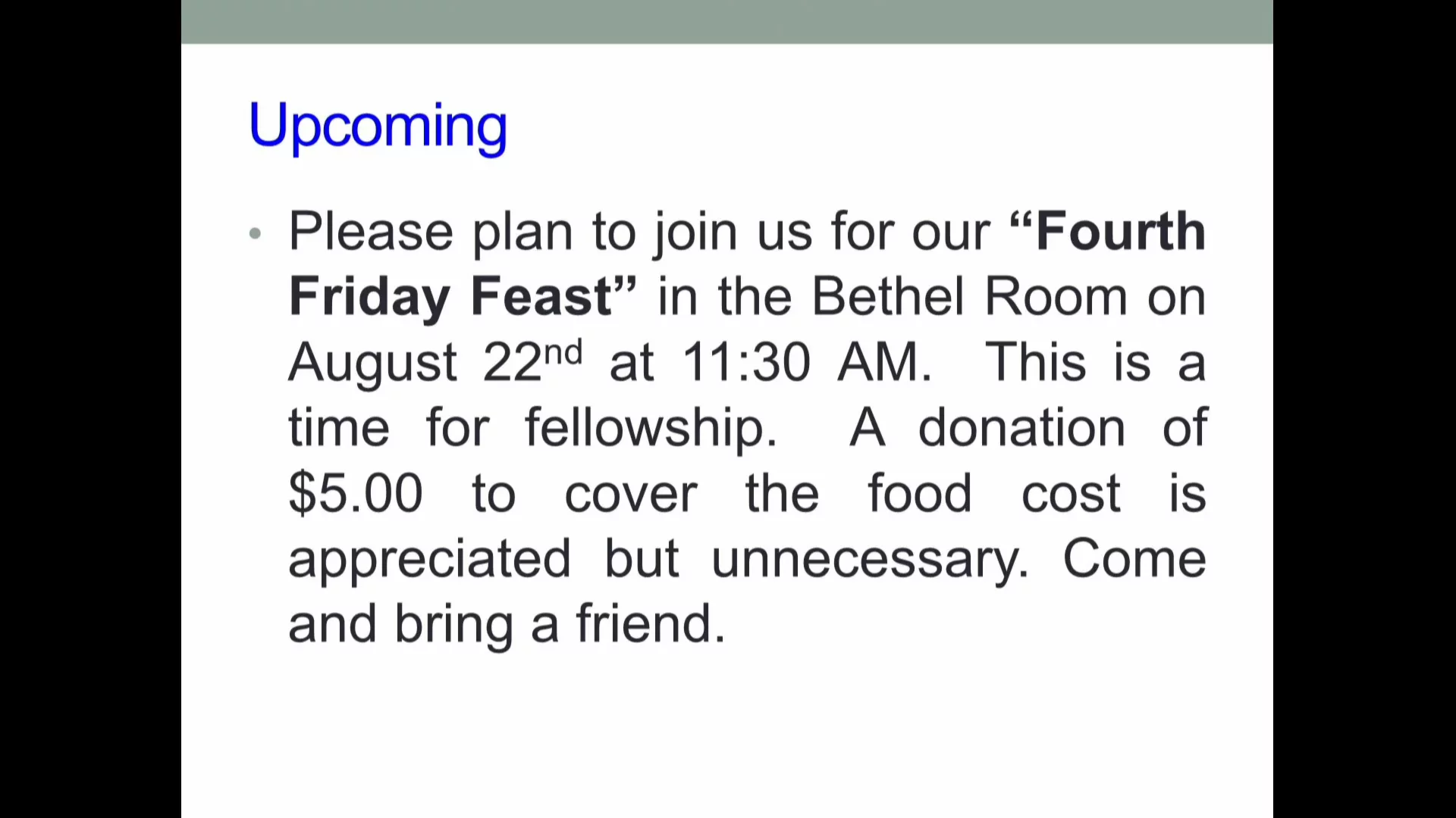 Bethel Service, August 20, 2025