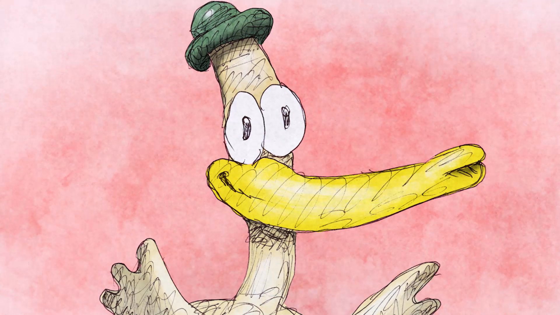 Anthropomorphic ducks engage in various recreational activities including riding a ferris wheel, swimming in a pool, and skiing down a snowy slope.