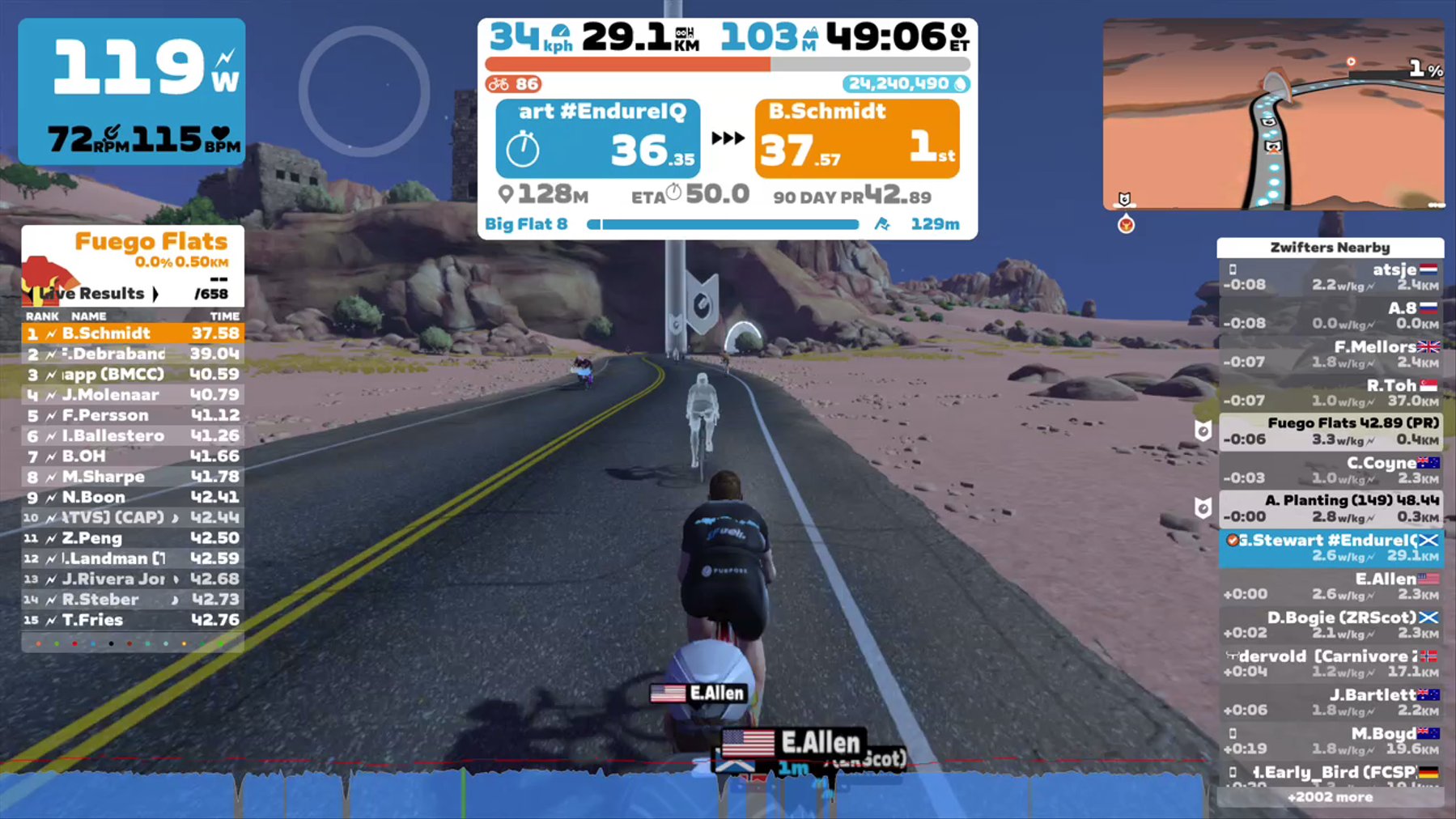 Zwift - New Workout on Big Flat 8 in Watopia
