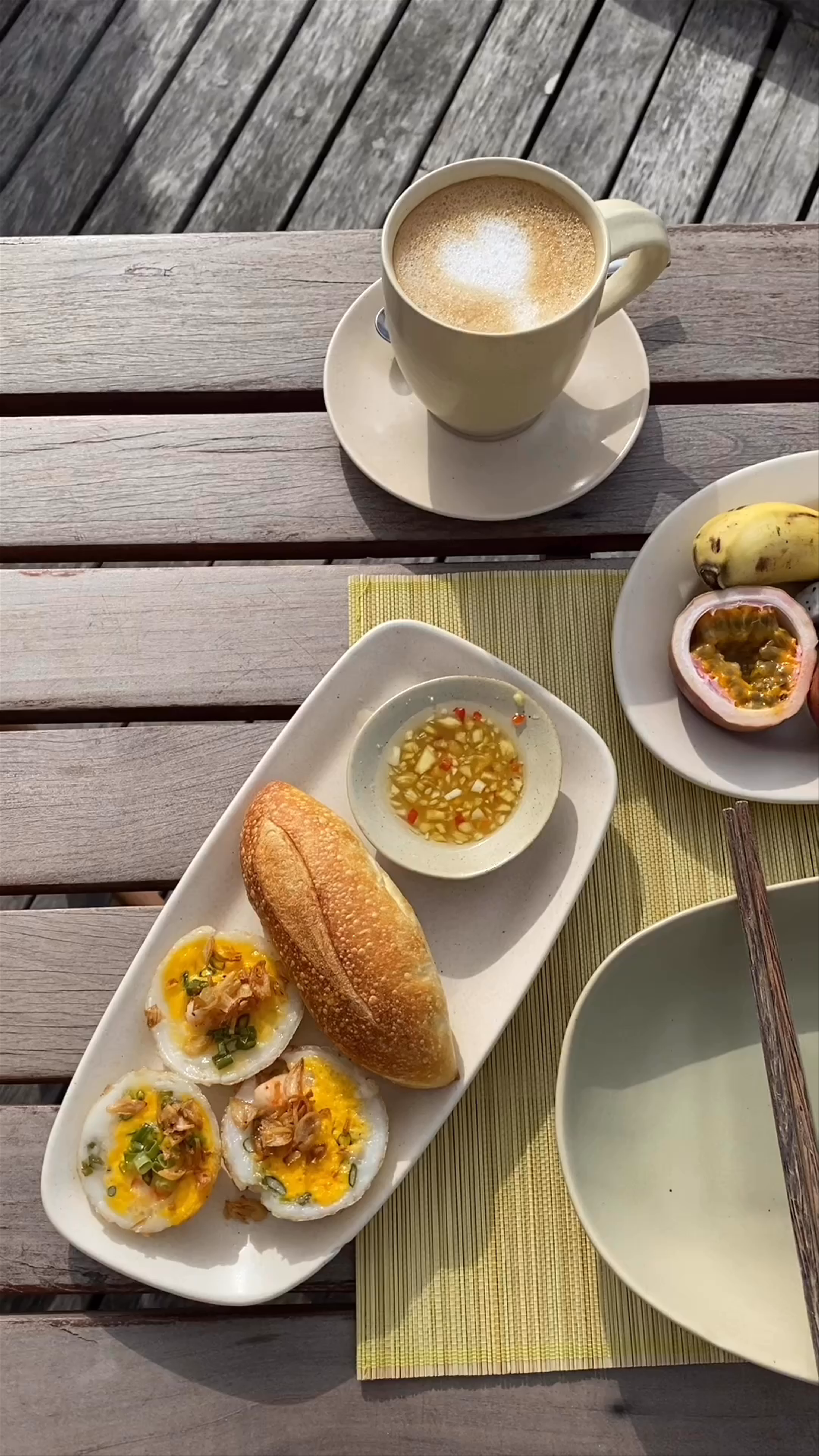 Morning Breakfast and Beach View at Six Senses Con Dao