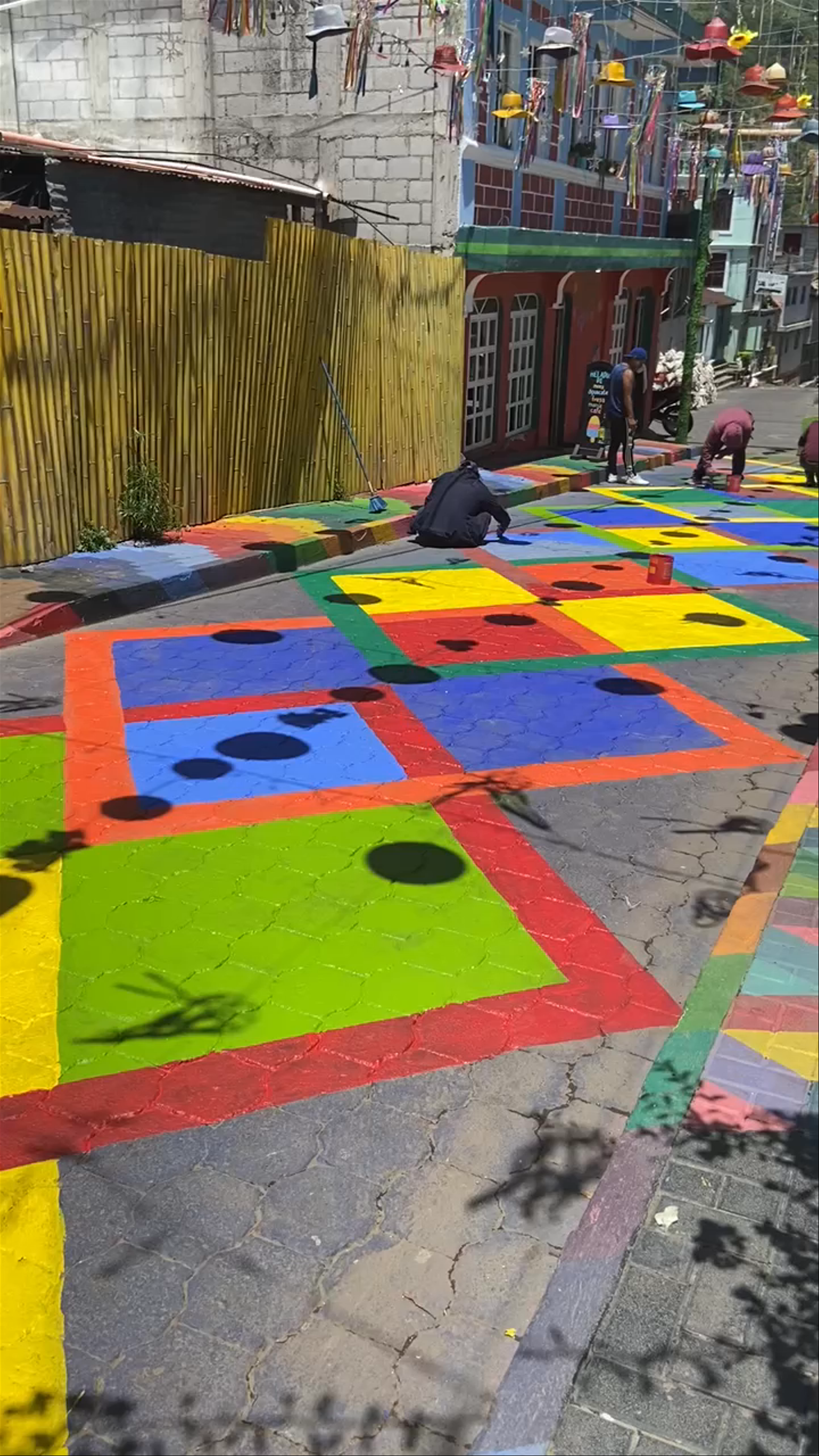 Colorful Street Art Transformation in San Juan La Laguna, Guatemala