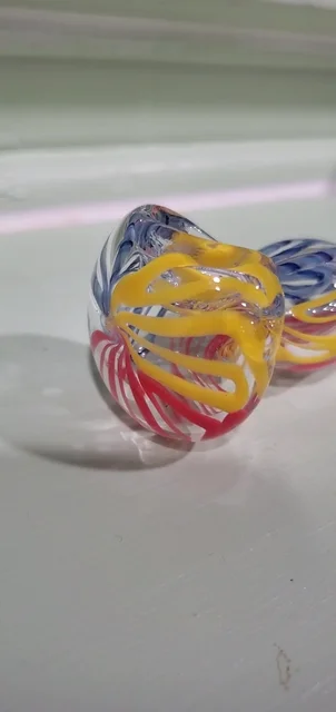 Preview pic of Yellow and Red Swirl with a Blue woven accent Pipe/Bowl/Spoon