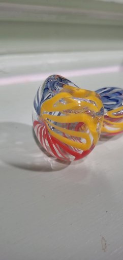 Preview pic of Yellow and Red Swirl with a Blue woven accent Pipe/Bowl/Spoon