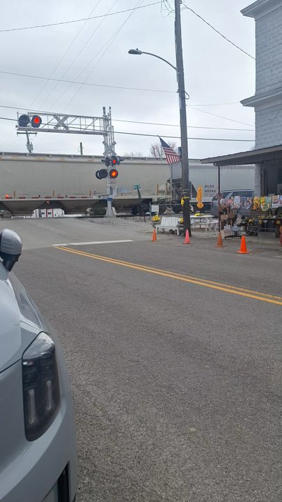 The Whistle Stop - Fast moving train on the street corner beside the resturant - American Near Me - Glendale, Kentucky