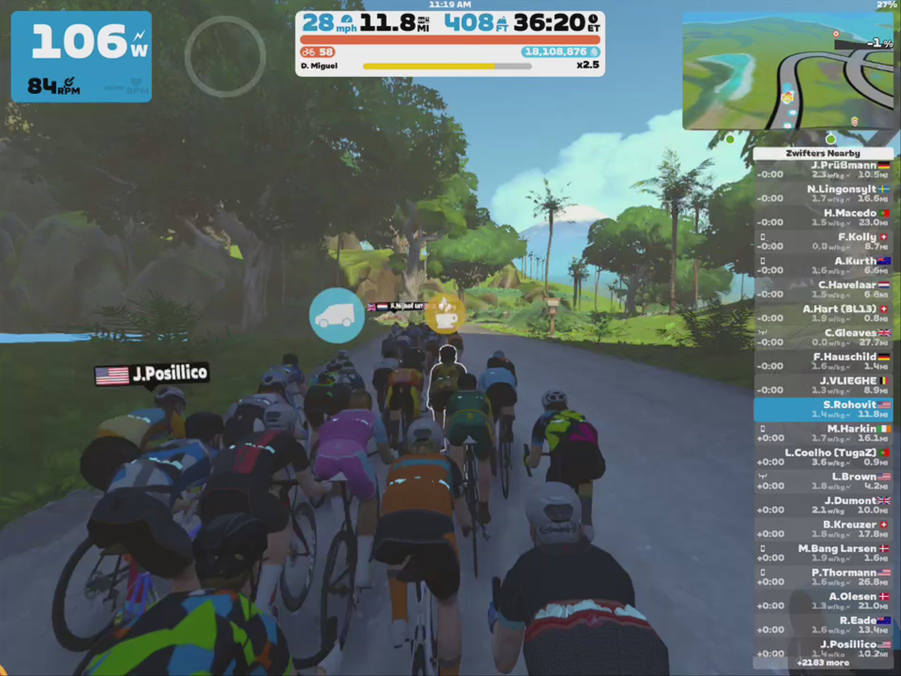 Zwift - Pacer Group Ride: Makuri 40 in Makuri Islands with Miguel