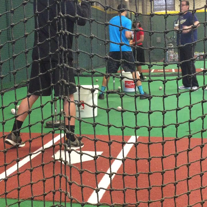 The Cage - Coach Tom doing his thing! - Batting Cages Near Me - Belmont, California