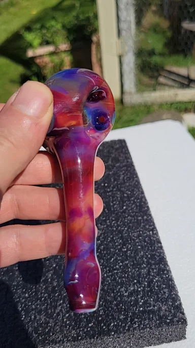 Preview pic of 3 hole hash pipe.  Full color bubble hash spoon #8 serendipity