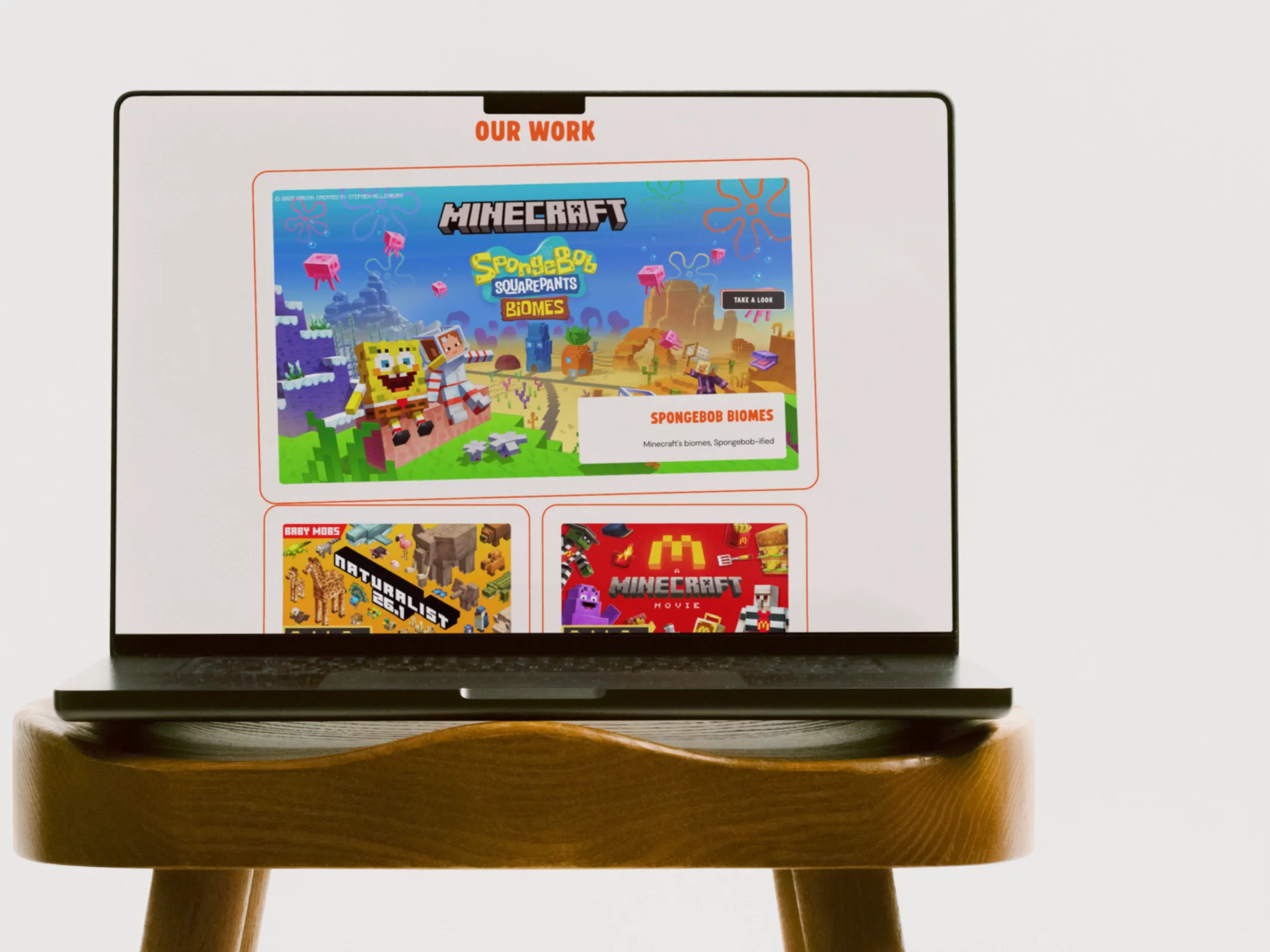 All about play: website redesign for Starfish Studios. This project is by far my favorite to date. I never would have thought I'd have anything to do with Minecraft, but finding the balance between a super playful brand and the professionalism that turned Starfish into an industry leader trusted by Disney, McDonald's, and Nickelodeon was the challenge of my dreams.Unfortunately, the team decided at the last minute to move off of Framer and develop the site themselves. But the version I developed is too good not to share.