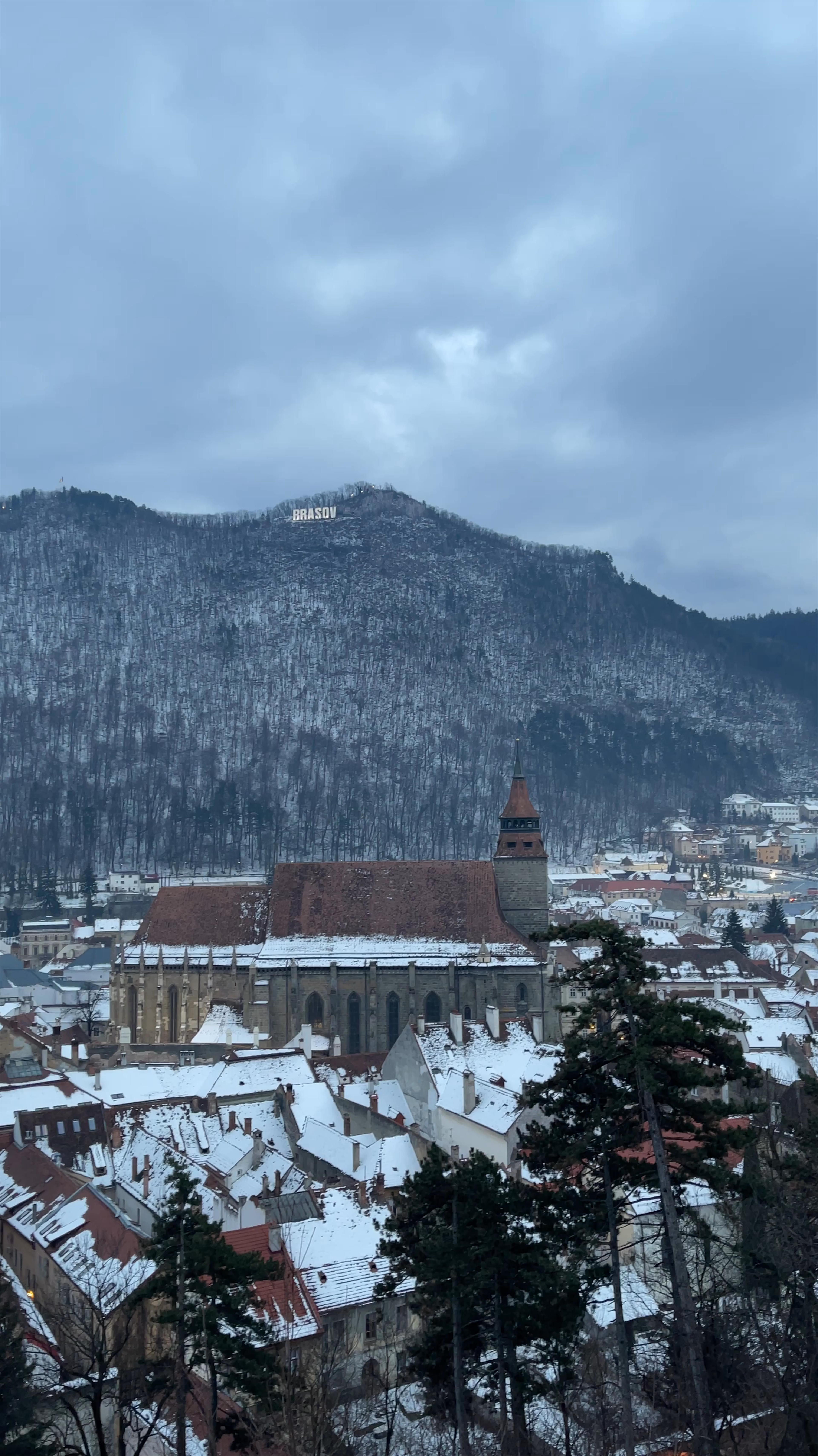 Winter Magic at Turnul Alb Overlooking Brașov