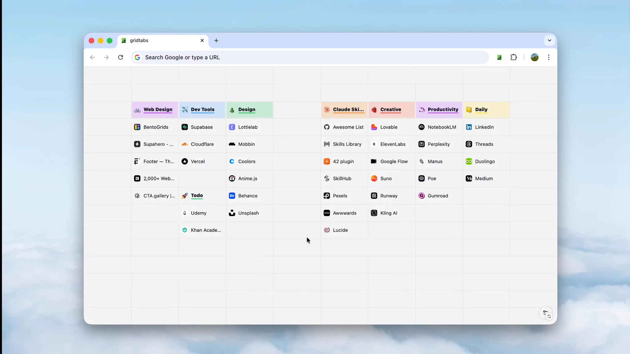 gridtabs - Spreadsheet Speed Dial image 1