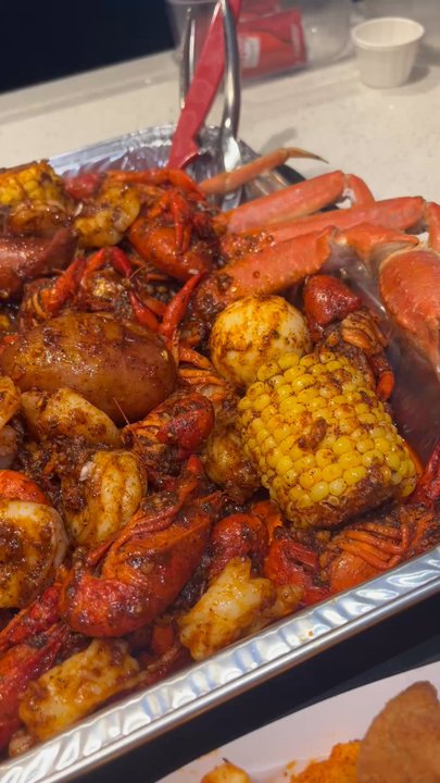 Rockin Crab - Combo 2! We went with a pound of peeled shrimp and a pound of crawfish! Includes snow crab, corn, potatoes, sausage, and eggs! - Seafood Near Me - Las Vegas, Nevada
