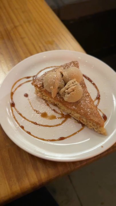 Destapas - Almond Cake with coffee salted caramel ice cream - Spanish Near Me - San Francisco, California