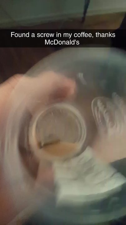 McDonald's - Yup found a screw in my coffee. - Fast Food Near Me - Burbank, California