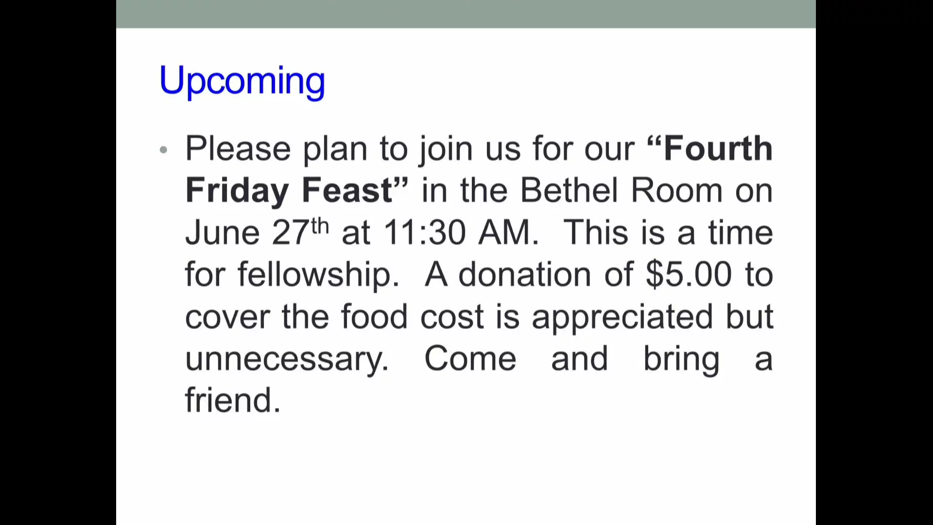 Bethel Service, May 25, 2025 - Not available due to internet issues.