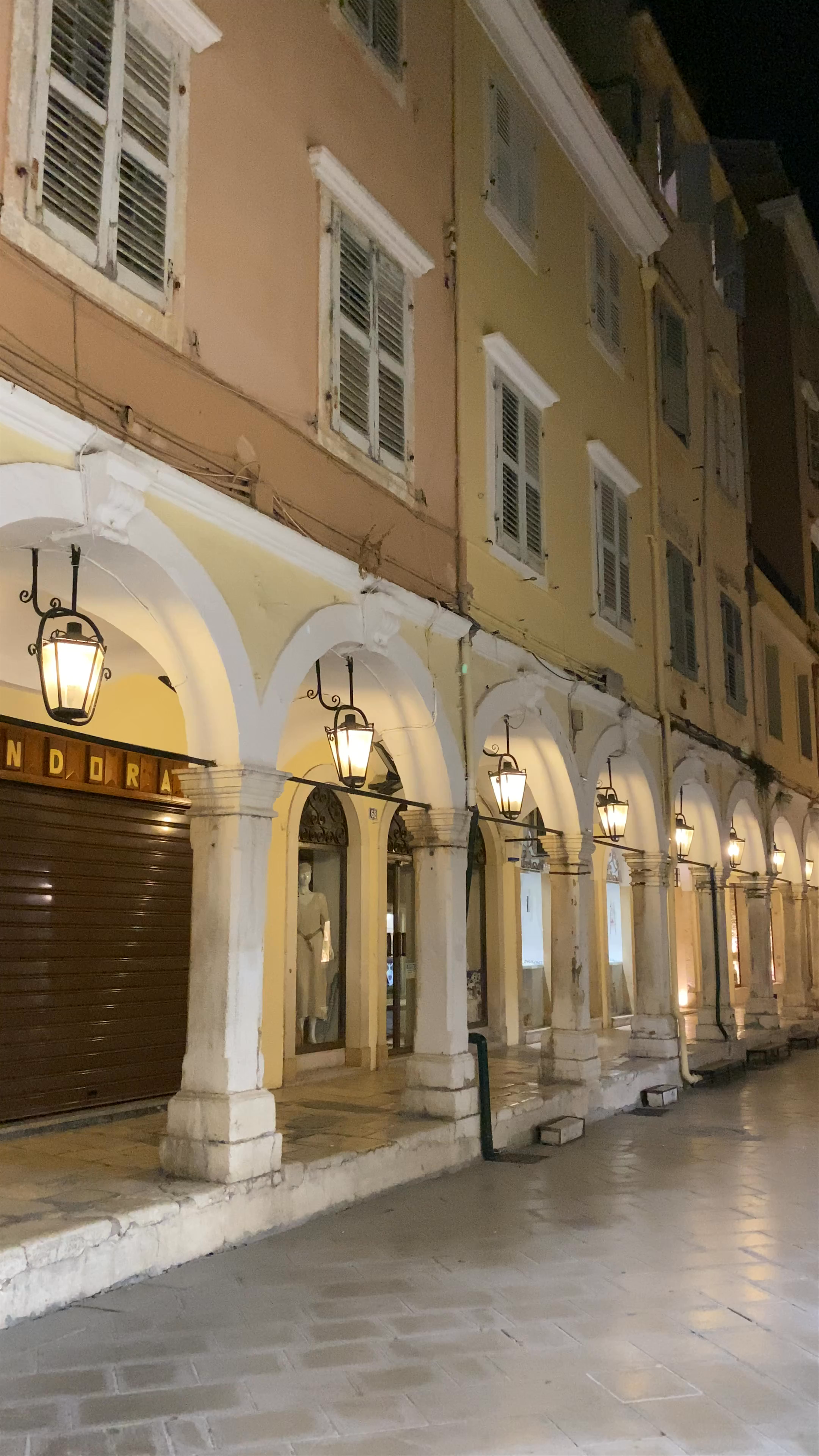 Enchanting Night Stroll at Corfu Gallery, Kerkira