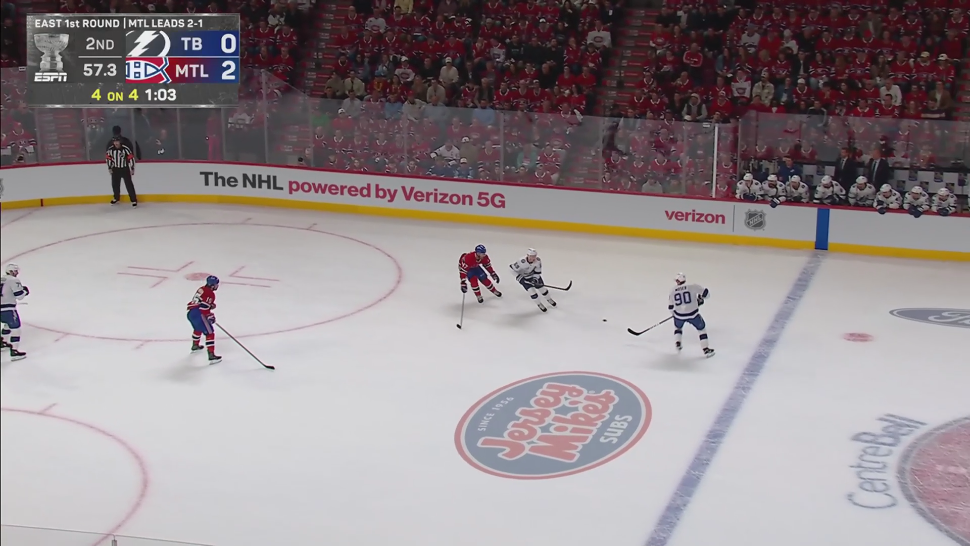 Hagel Scores Twice in the Third to Erase Two-Goal Deficit, Lightning Level Series at 2 · Apr. 26, 2026
