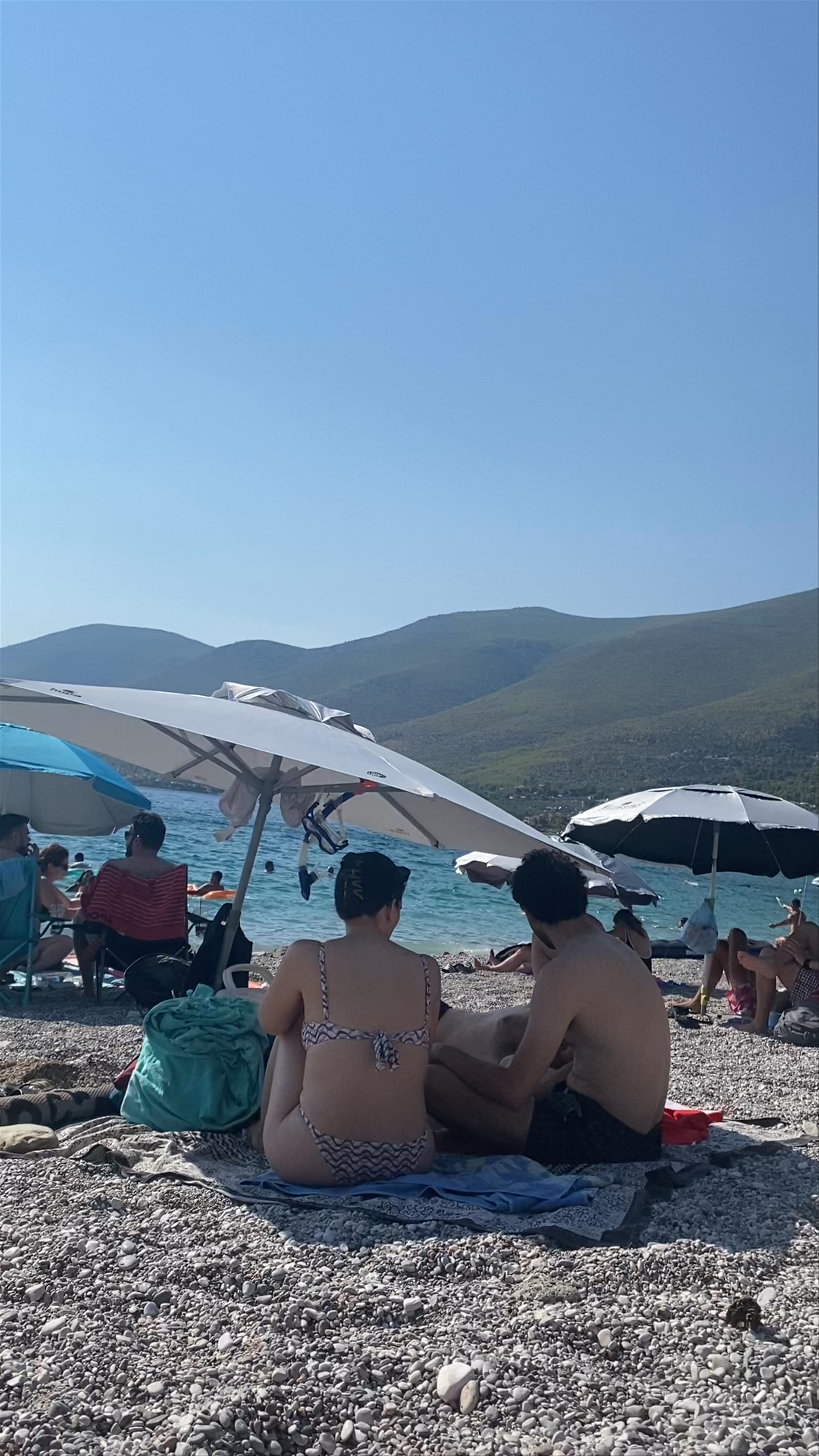 Sunny Beach Day at Porto Germeno, Greece - Relaxing Seaside Escape