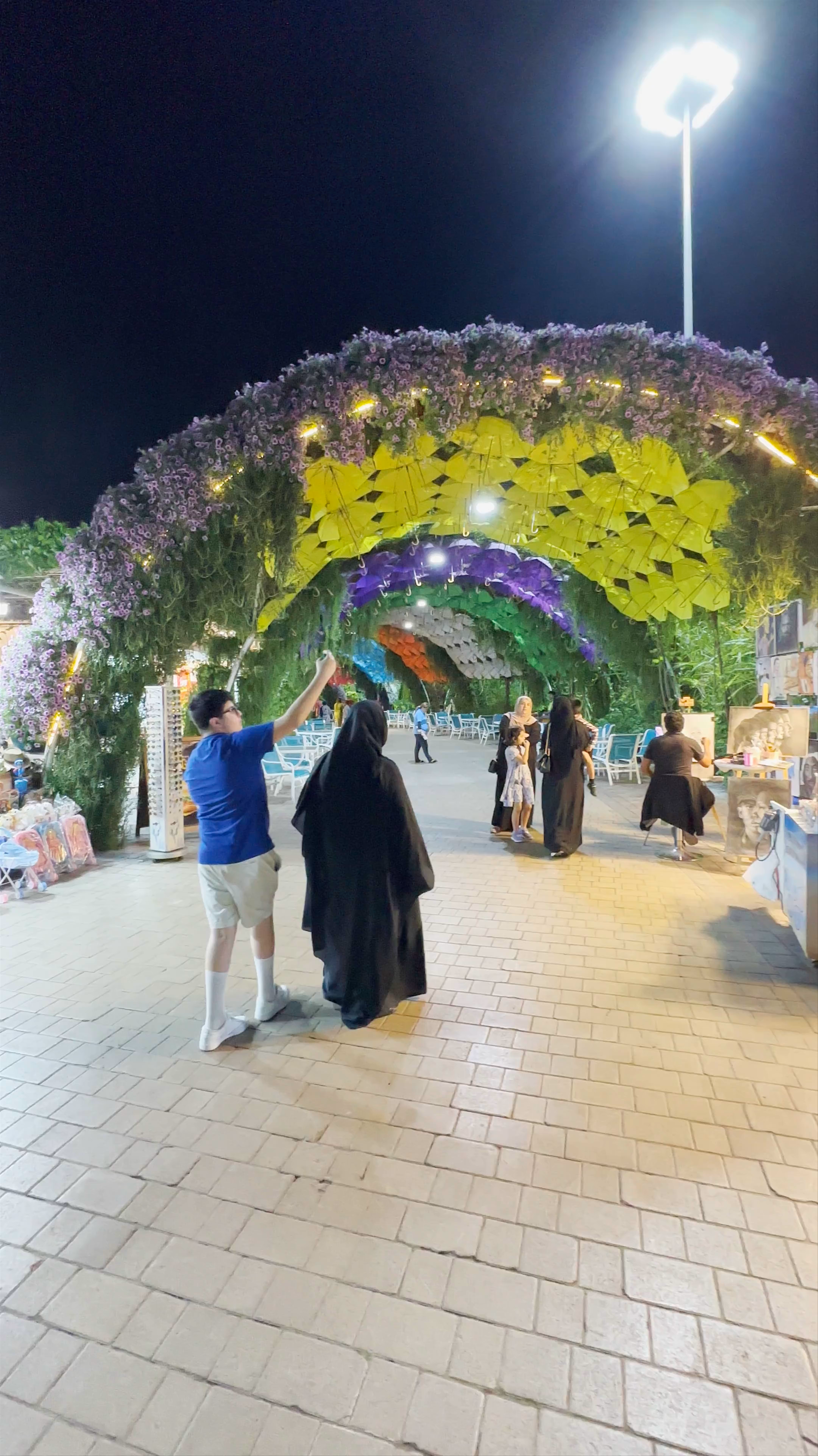 Enchanting Night Stroll through Dubai Miracle Garden