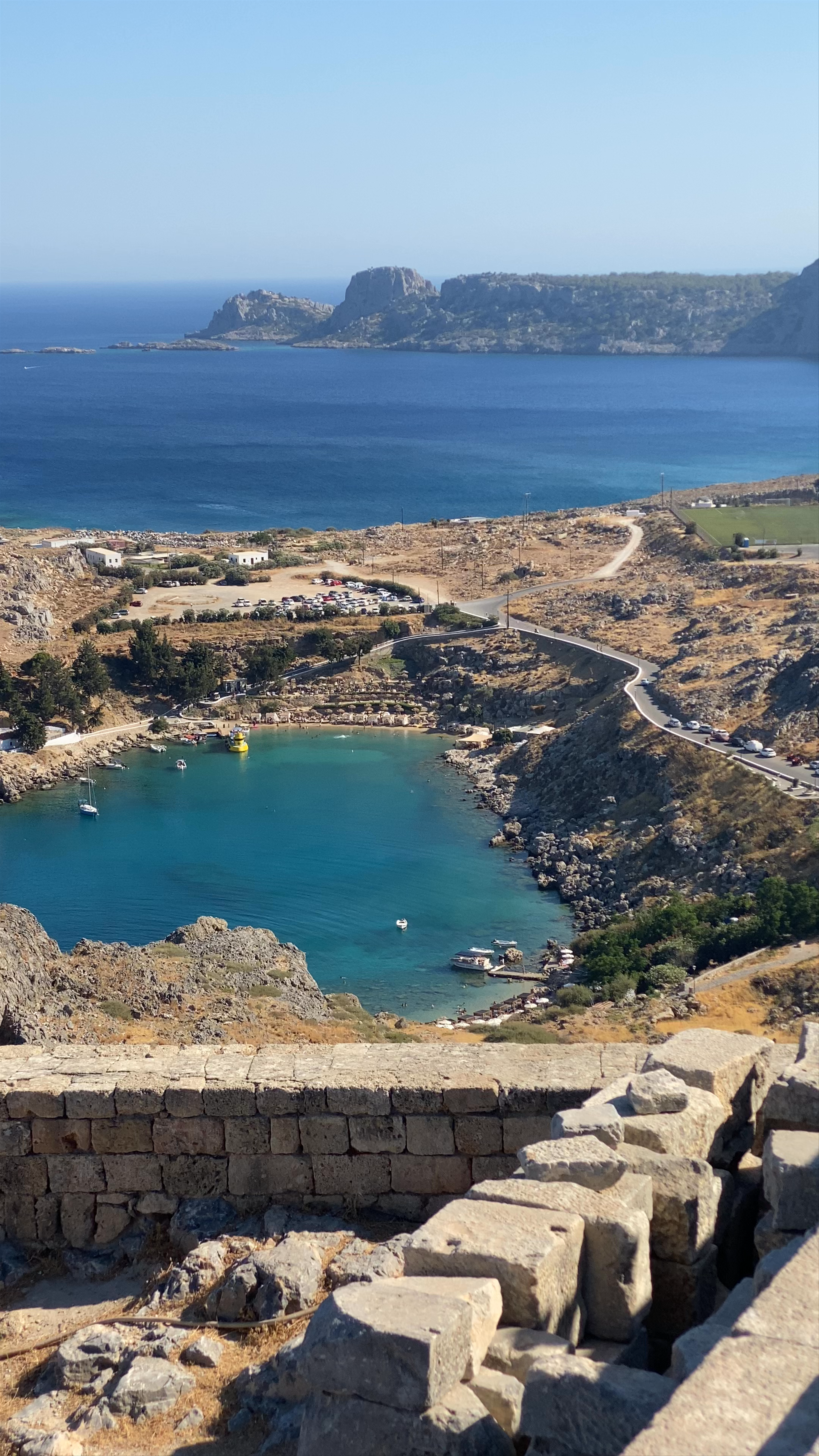 Lindos Beach: Serene Azure Bay in Rhodes, Greece