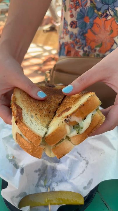 Planet Marfa - Caprese sandwich. This cheese pull was unbelievable. Delicious and quick! - Bars Near Me - Marfa, Texas