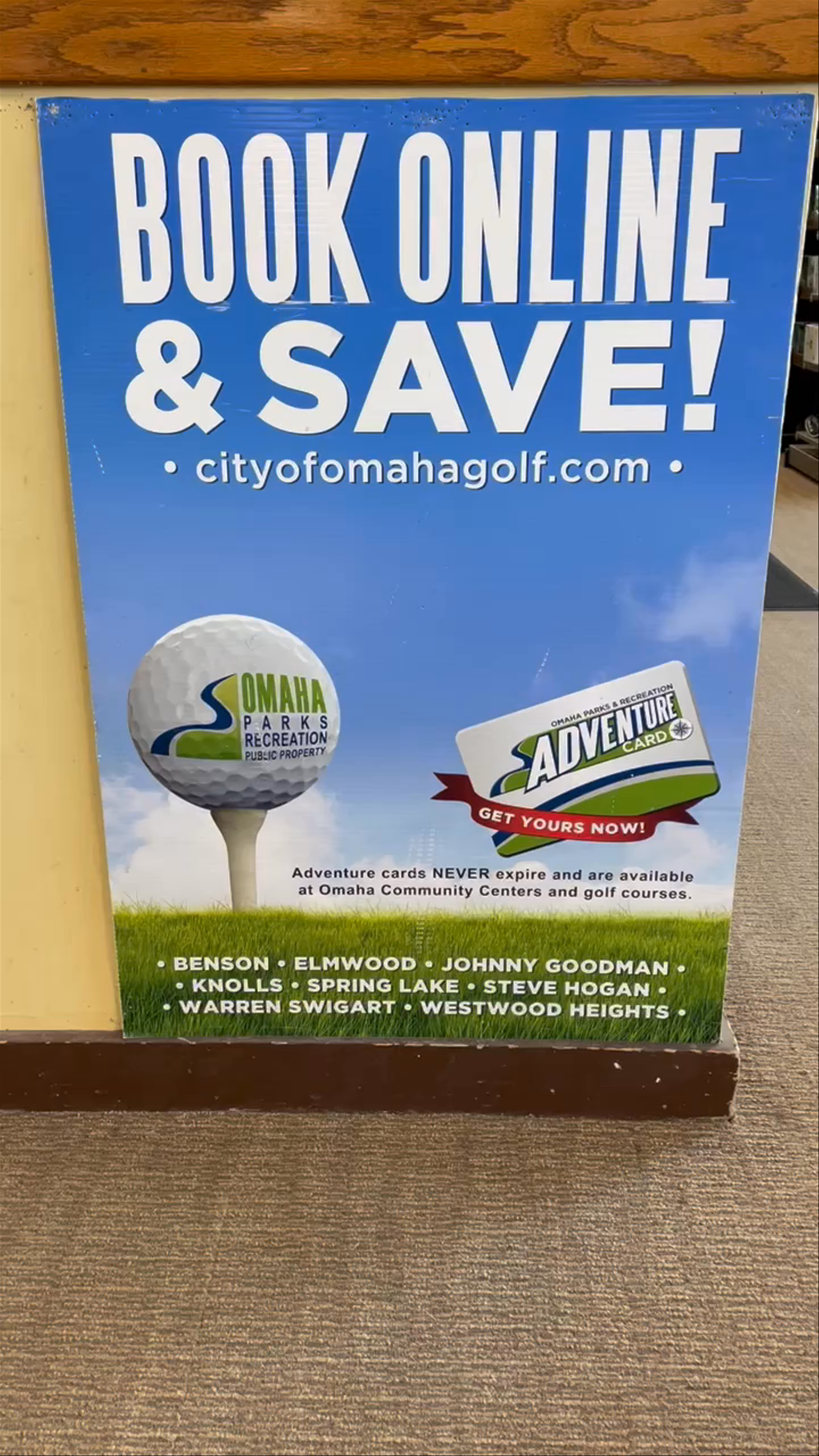 Inside Benson Park Championship Golf Course Pro Shop, Omaha