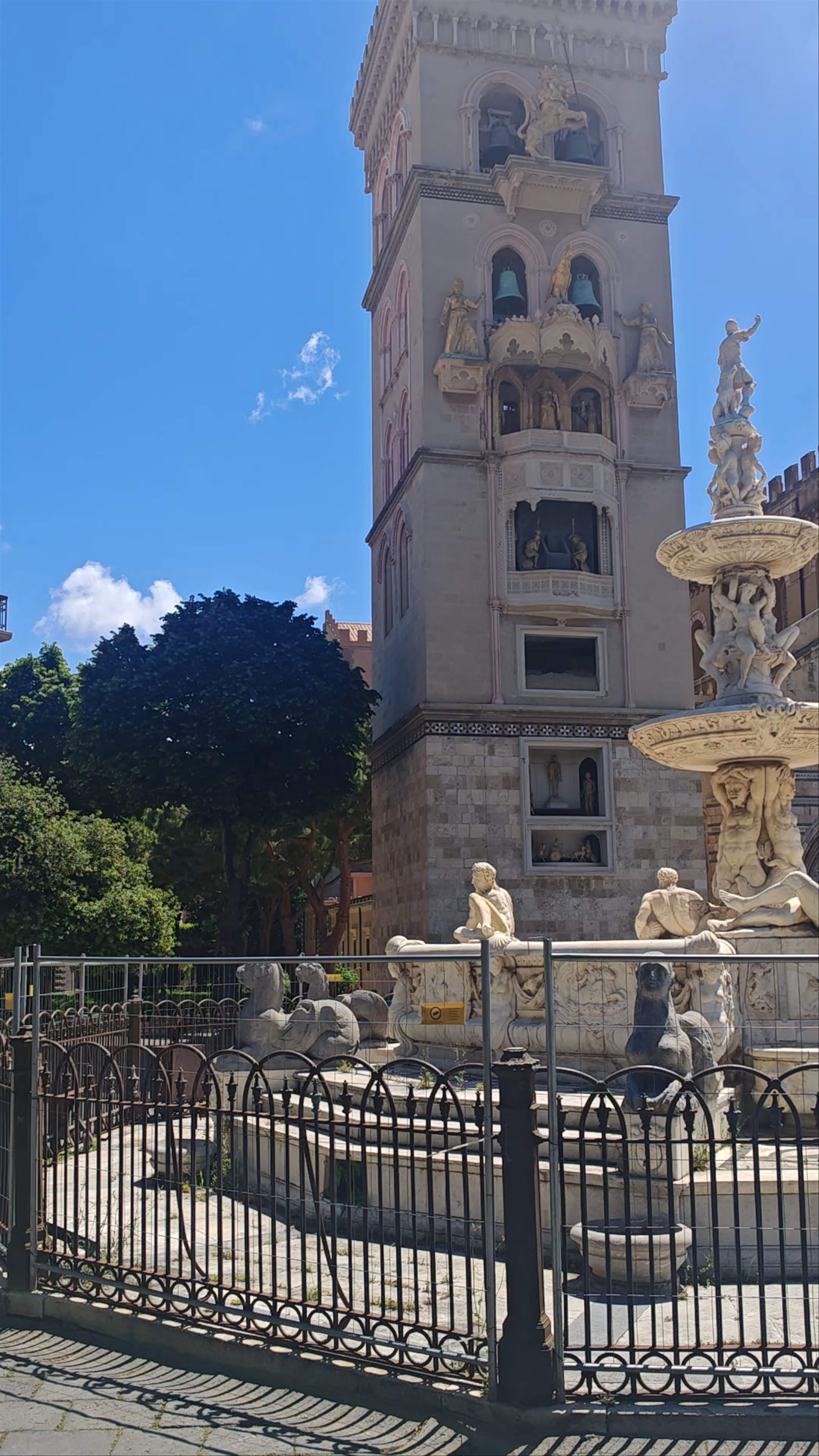 Orion Fountain and Piazza Duomo in Messina, Sicily