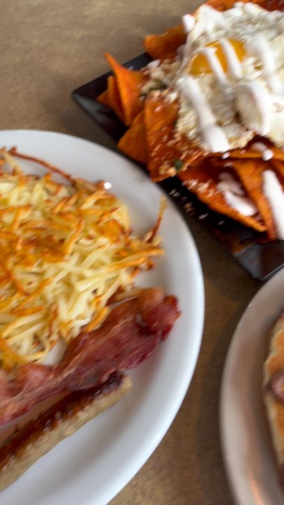 Benny's - Banana Nutella breakfast plate and red chilaquiles - Breakfast & Brunch Near Me - Big Bear Lake, California