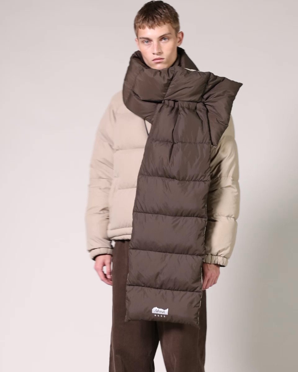 NANGA x Highsnobiety HS05 – Portable Down Puffer Brown/Beige - Knits - Brown/Beige - Video 3