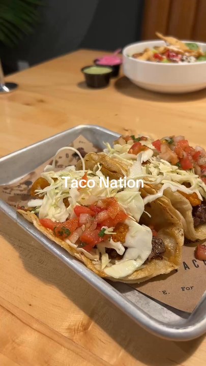 Taco Nation - Surf N Turf tacos and Melissa ordered a salad. - Tacos Near Me - Oklahoma City, Oklahoma