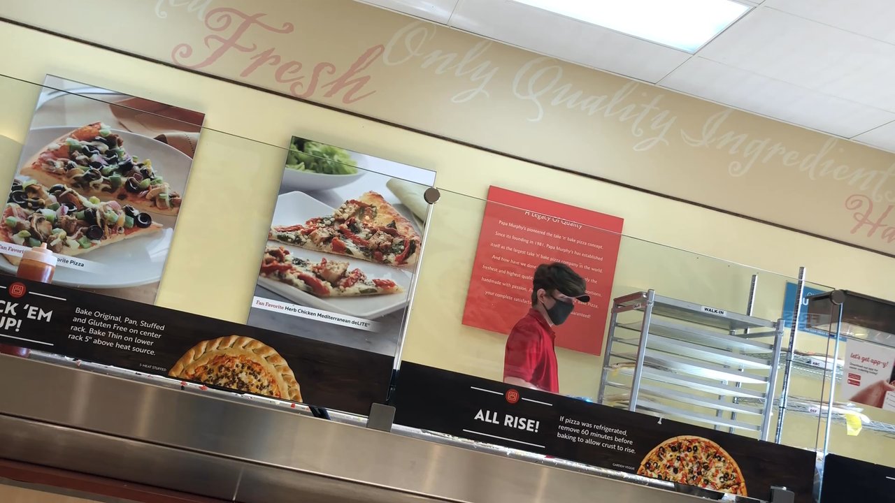 Papa Murphy's - Another employee touching his face and possibly infected mask before going right back to making and packaging your pizza. Standard here. - Pizza Near Me - Reno, Nevada