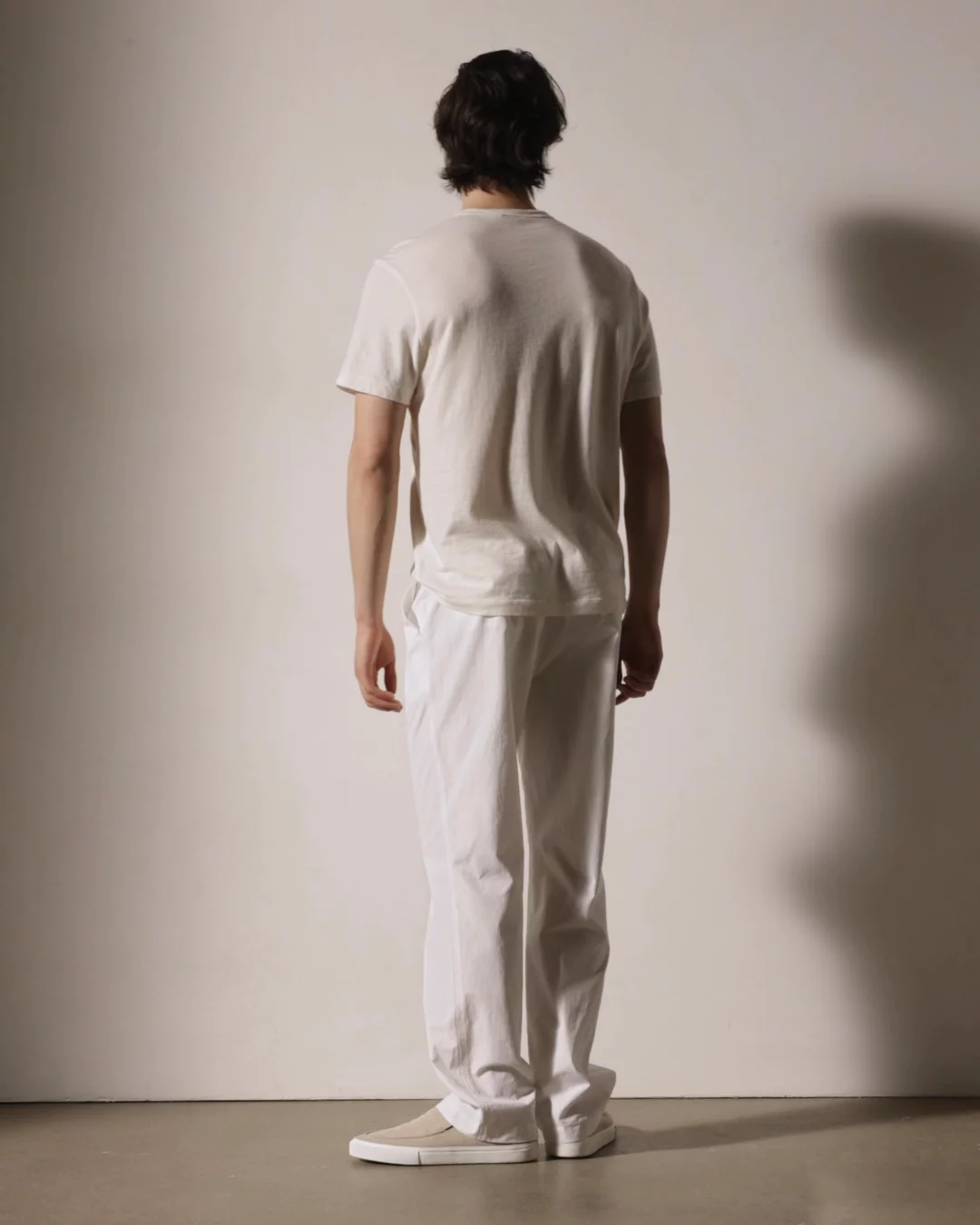 Italian Heavy Poplin Trouser In White | James Perse Los Angeles