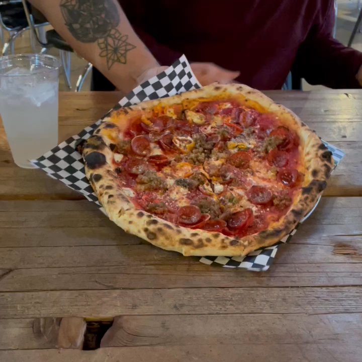 Penelope - Table delivery of our Nina Pizza in Cartel's coffee shop - Pizza Near Me - Tucson, Arizona