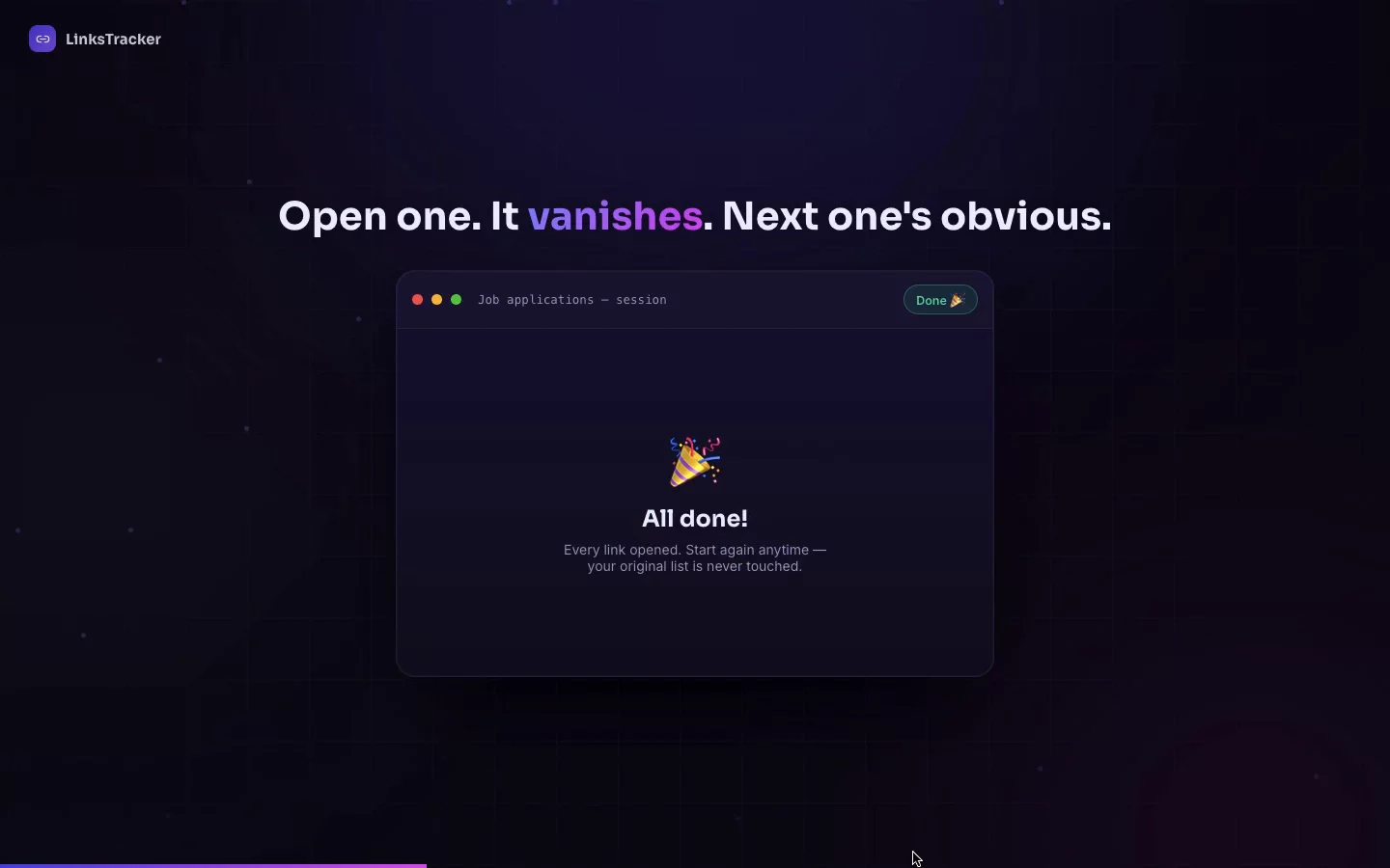 LinksTracker — Open your links one by one image 1