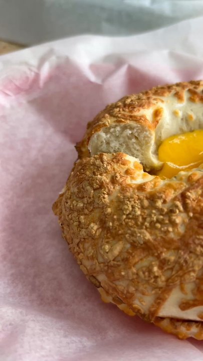 101 Bagels & Subs - Asiago bagel with eggs, ham and cheddar cheese - Sandwiches Near Me - Oceanside, California
